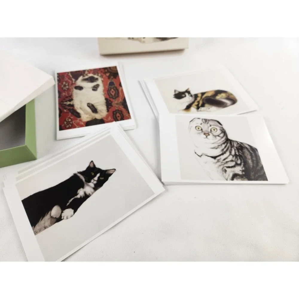 Beth Van Hoesen Cats Note Card Boxed Set Famous Art Prints Cat 4  Designs Boots
